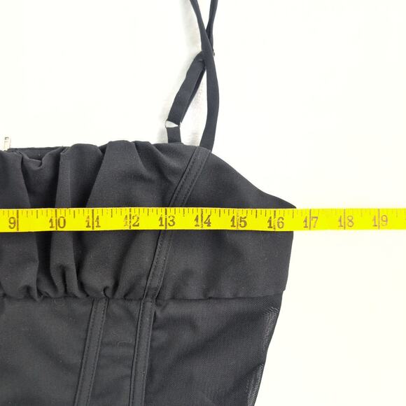 Forever 21 Milkmaid Corset Mesh Bodice Full Zip Back Women's Medium Black - Picture 9 of 10